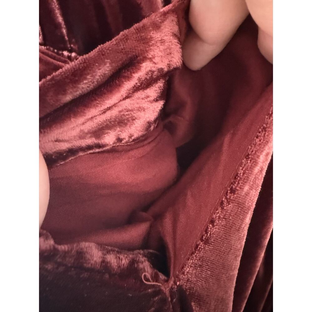 NWT Anthropologie Somerset Maxi Women Dress Velvet Edition Wine Size M - Picture 10 of 10